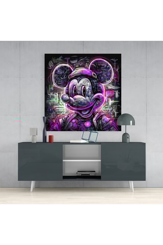 Tableau en verre trempé Neon Mickey Disney