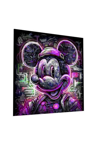 Tableau en verre trempé Neon Mickey Disney
