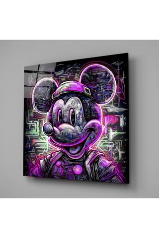 Tableau en verre trempé Neon Mickey Disney