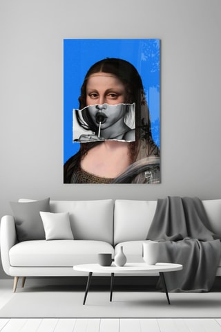 Tableau en verre trempé Mona with Lollipop