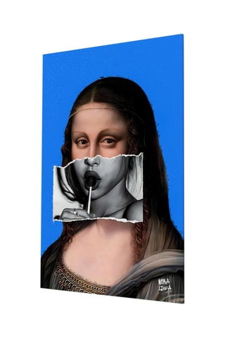 Tableau en verre trempé Mona with Lollipop