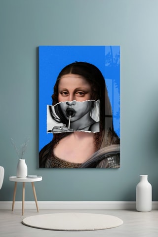 Tableau en verre trempé Mona with Lollipop