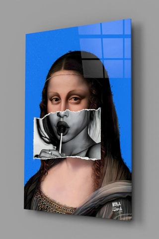 Tableau en verre trempé Mona with Lollipop