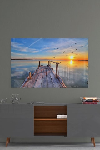 Tableau en verre trempé Vue d'un quai