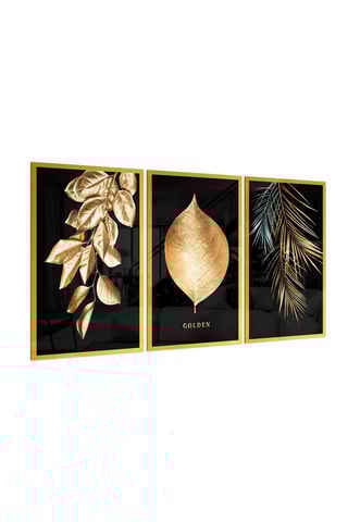 3 tableaux en verre trempé Golden