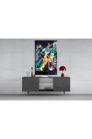 Tableau en verre trempé Bugs and Lola Looney Tunes The Graffiti Dance of Love 