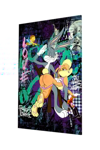 Tableau en verre trempé Bugs and Lola Looney Tunes The Graffiti Dance of Love 