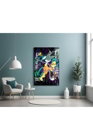 Tableau en verre trempé Bugs and Lola Looney Tunes The Graffiti Dance of Love 