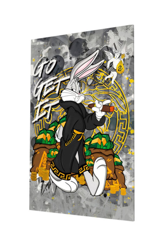 Tableau en verre trempé Bugs Bunny Looney Tunes The Game of Wealth 