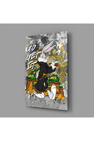 Tableau en verre trempé Bugs Bunny Looney Tunes The Game of Wealth 