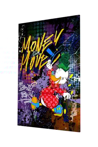 Tableau en verre trempé Donald Disney Money Move 