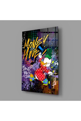 Tableau en verre trempé Donald Disney Money Move 