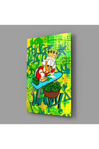 Tableau en verre trempé Scrooge McDuck The Golden Throne 