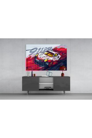 Tableau en verre trempé The Rhythm of the Track Porsche 911 