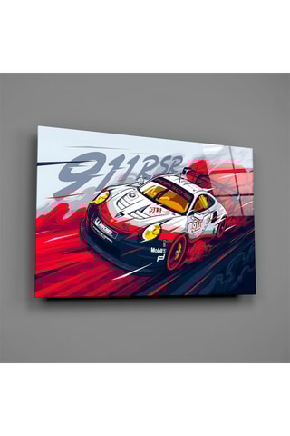 Tableau en verre trempé The Rhythm of the Track Porsche 911 