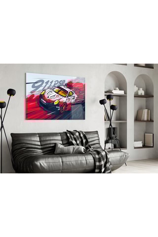 Tableau en verre trempé The Rhythm of the Track Porsche 911 