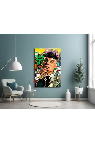 Tableau en verre trempé Tommy Shelby Money and Power 