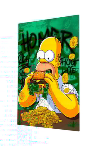 Tableau en verre trempé Homer The Taste of Greed 