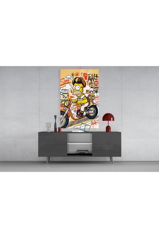 Tableau en verre trempé Biker Homer 