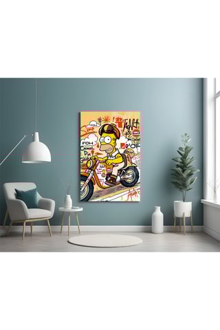 Tableau en verre trempé Biker Homer 