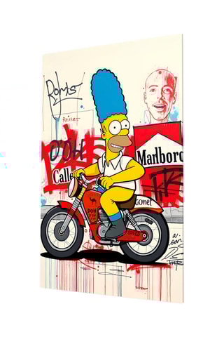 Tableau en verre trempé Homer's Street Art 