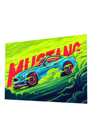 Tableau en verre trempé Roaring Mustang 
