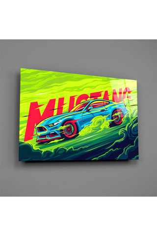Tableau en verre trempé Roaring Mustang 