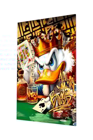Tableau en verre trempé Scrooge King of Poker 