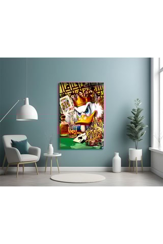 Tableau en verre trempé Scrooge King of Poker 