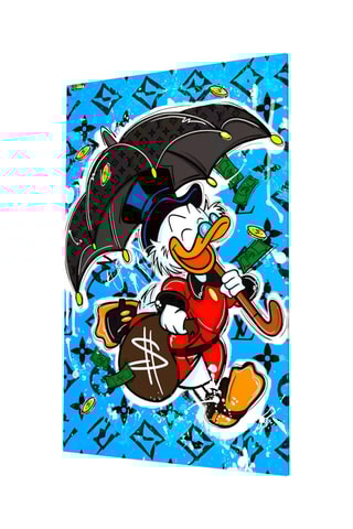 Tableau en verre trempé Scrooge's Money Rain 