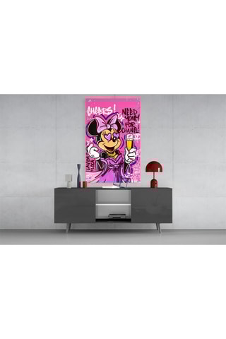 Tableau en verre trempé Minnie Champagne and Chanel 