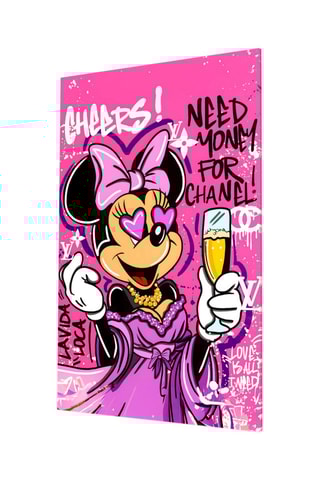 Tableau en verre trempé Minnie Champagne and Chanel 