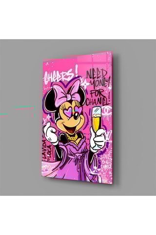 Tableau en verre trempé Minnie Champagne and Chanel 