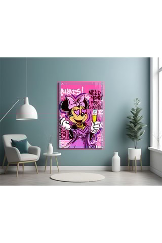 Tableau en verre trempé Minnie Champagne and Chanel 