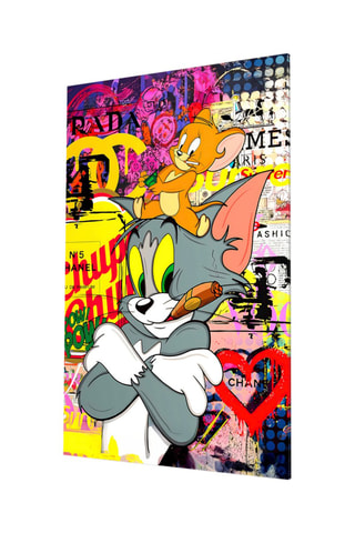 Tableau en verre trempé Tom & Jerry 