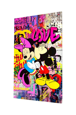 Tableau en verre trempé Mickey and Minnie Disney The Color of Love 