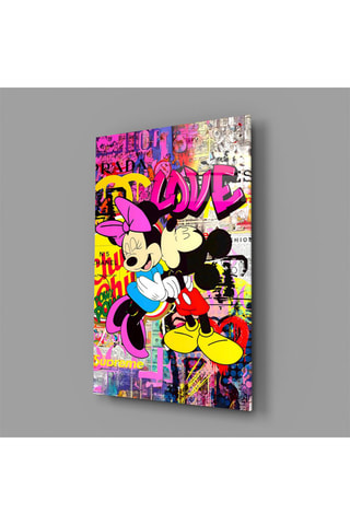 Tableau en verre trempé Mickey and Minnie Disney The Color of Love 