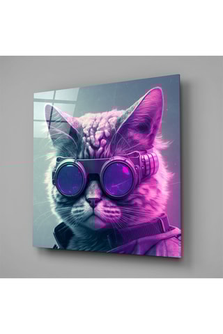 Tableau en verre trempé Cat