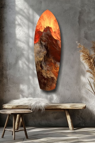 Décoration murale en verre trempé Lava - Jaune et rouge