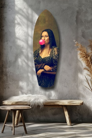 Décoration murale en verre trempé Contemporary Mona - Beige et noir