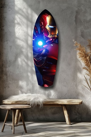 Décoration murale en verre trempé Iron Man Avengers Marvel - Rouge et noir