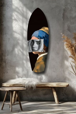 Décoration murale en verre trempé Contemporary Girl - Bleu canard