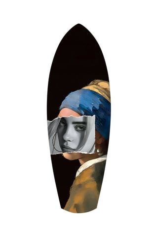 Décoration murale en verre trempé Contemporary Girl - Bleu canard