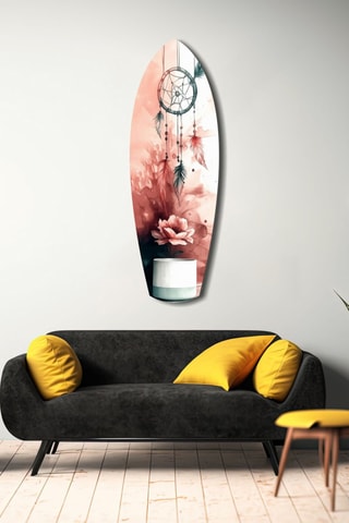 Décoration murale en verre trempé Dreamcatcher - Rose poudré