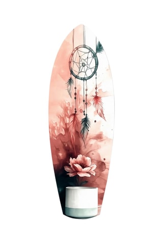 Décoration murale en verre trempé Dreamcatcher - Rose poudré