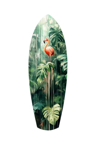 Décoration murale en verre trempé Tropical Flamingo - Vert