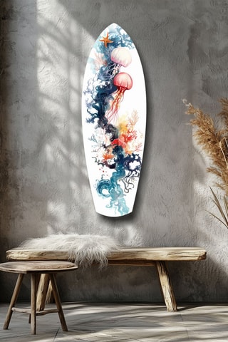 Décoration murale en verre trempé JellyFish - Blanc et noir