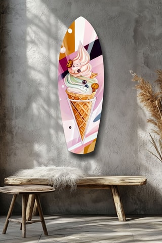 Décoration murale en verre trempé Icecream Dream - Rose