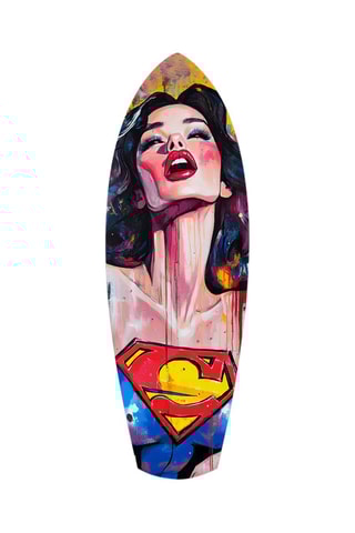 Décoration murale en verre trempé Supergirl - Jaune et rouge