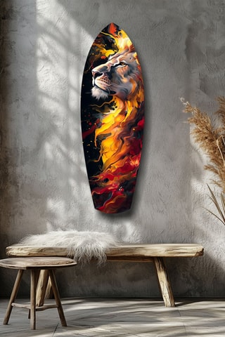 Décoration murale en verre trempé Lion Pride V4 - Noir et jaune